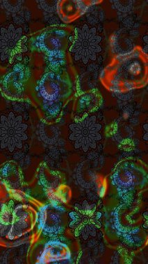 Zentangle soyut çiçekleri. Karalama çiçeği. Renkli Bahar Teması eskiz kalıbı. Raster illüstrasyonu. Düz Çiçek Elementleri Tasarımı. Şirin kumaş deseni.