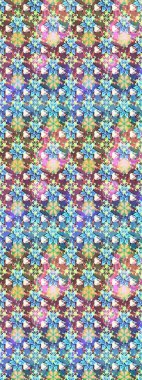 Robot resim. Raster illüstrasyonu. Şirin çiçek elementleri. Mavi ve nötr renkte çiçekler.