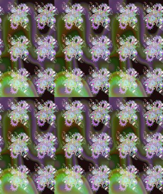 Düz Çiçek Elementleri Tasarımı. Sketch Colour Spring Theme eskiz kalıbı. Sevimli çiçek raster deseni. Yeşil ve gri renkte çiçekler.