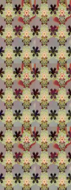 Eskiz klasiği. Renkli Bahar Teması eskiz kalıbı. Düz Çiçek Elementleri Tasarımı. Raster Şirin kumaş deseni.