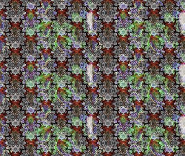 Raster illüstrasyonundaki çiçek desenli çizim. Suluboya tarzında gri renkte çiçekler.