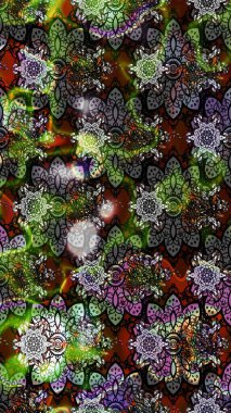 Küçük çiçekteki sevimli çiçek deseni. Raster illüstrasyonu. Gri renkli çiçekler.