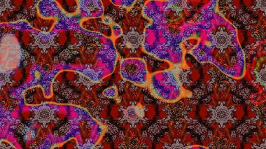 Nazik romantik baskı. Tatil havası. Raster güzel bir çiçek deseni çizmiş. Bahar mevsimi. Kahverengi ve kırmızı renkte çiçekler.