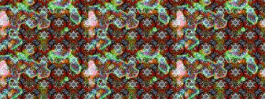 Parlak renkli fantezi çiçekleri, yapraklar yeşil ve kahverengi renkli tomurcuklar yeşil ve kahverengi. Suluboya el çizimi elementli çiçek çizimi deseni.