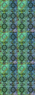 Kusursuz çiçek deseni. Kusursuz raster arka plan. Duvar kâğıdı barok, İspanyol kumaşı. Yeşil ve mavi renkler üzerinde grafiksel modern kusursuz desen.