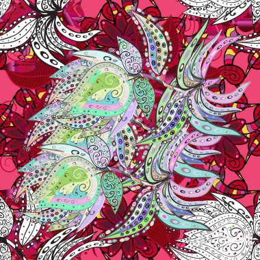 Gri ve kırmızı renkte çiçekler. Hediye ambalaj kağıdı, tebrik kartları, posterler ve pankart tasarımı. Raster düz çiçekleri pürüzsüz desen.