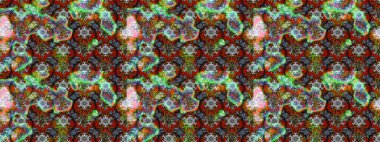 Parlak renkli fantezi çiçekleri, yapraklar yeşil ve kahverengi renkli tomurcuklar yeşil ve kahverengi. Suluboya el çizimi elementli çiçek çizimi deseni.