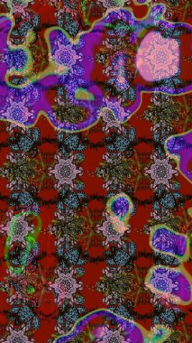 Çiçekler suluboya tarzında kırmızı ve kahverengi renklerde. Kırmızı ve kahverengi renkte çiçekler olan çiçek deseni çiz.