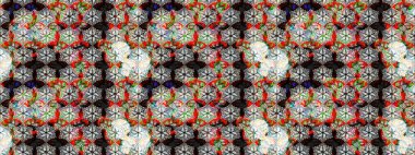 Flowers on neutral and black colors. Sketch Floral Pattern in Raster illustration.