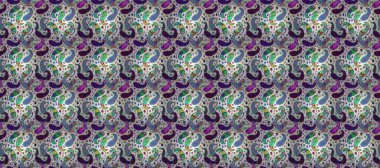 Mavi ve beyaz renkte çiçekler. Raster illüstrasyonunda kusursuz çiçek deseni.