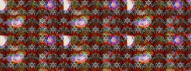 Süslü kumaş deseni. Raster illüstrasyonundaki çiçek desenli çizim. Düz Çiçek Elementleri Tasarımı. Renkli Bahar Teması çizim şablonu.