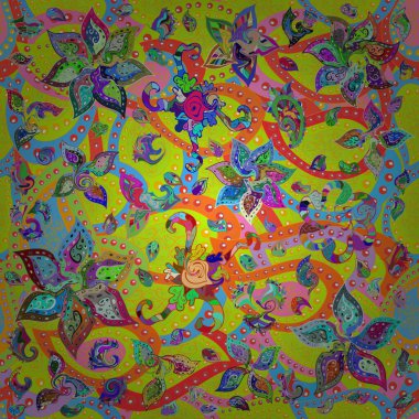 Kusursuz bir geçmişi var. Tomurcukları çiçek olan sevimli bir çiçek deseni. Raster illüstrasyonu. Eski usul. Raster. Kumaş, tekstil ve duvar kağıdı baskısı için..