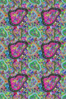 Duvar kağıdı, web sitesi arka planı, ambalaj kağıdı, davetiye, broşür, afiş veya web sitesi için pürüzsüz çiçek deseni kullanılabilir. Parlak elementlerin el çizimi Raster çizimi.