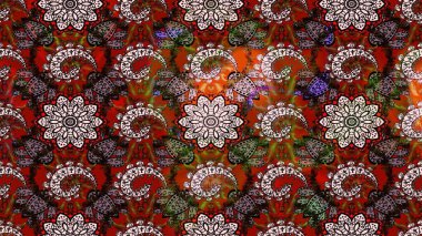 Kahverengi ve kırmızı renkte çiçekler. Nazik, narin çiçek arkaplanı. Raster çiçek desenli ve çiçekli..