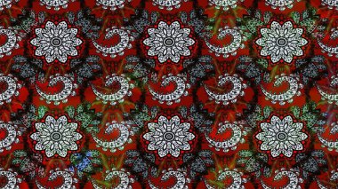 Tekstil tasarımı için gri ve siyah renkli geleneksel halk çiçekleri buketi. Üzerinde gelincikler ve vadi zambakları olan renkli çiçek desenli nakış..