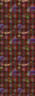 Çiçekli çizim şekli. Renkli Bahar Teması eskiz kalıbı. Düz Çiçek Elementleri Tasarımı. Kırmızı ve kahverengi renkte çiçekler.