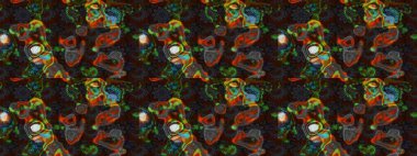 Renkli Yaz Temalı eskiz kalıbı. Düz Çiçek Elementleri Tasarımı. Raster illüstrasyonundaki çiçek desenli çizim. Gri ve kahverengi renkte çiçekler.