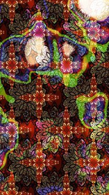 Kahverengi renkli çiçekler. Raster illüstrasyonu. Küçük çiçekte sevimli çiçek deseni var..