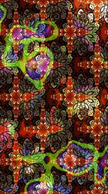 Hediye ambalaj kağıdı, tebrik kartları, posterler ve pankart tasarımı. Raster düz çiçek çizim deseni. Kahverengi renkte çiçekler.