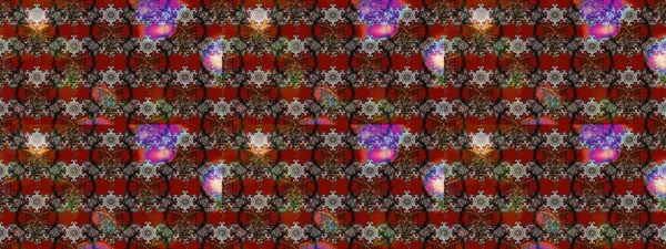 Raster illüstrasyonundaki çiçek desenli çizim. Kahverengi ve kırmızı renkte çiçekler.