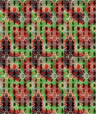 Vadinin çiçekleri kahverengi ve yeşil renklerde. Çiçekler. Soyut etnik raster çizim kalıbı.