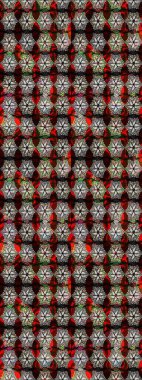 Siyah ve kahverengi renkte çiçekler. Çiçekli karalama şeklinde Raster çiçek deseni. Yumuşak, bahar çiçekli arka plan.