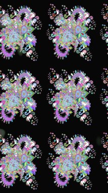 Yazdır. Düz Çiçek Elementleri Tasarımı. Güzel eskiz şekli. Renkli Yaz Temalı eskiz kalıbı. Raster çiçekli arka plan. Şirin kumaş deseni.