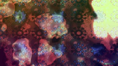 Düz Çiçek Elementleri Tasarımı. Taslak desenli, modaya uygun kumaş deseni. Raster illüstrasyonu. Şirin çiçek elementleri. Renkli Bahar Teması çizim şablonu.