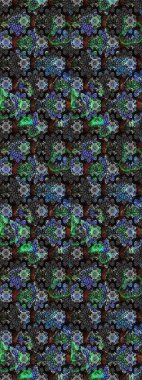 El çizimi çiçek çizimi deseni (fayans). Şirin çiçekli, desenli, siyah ve gri renkli bir eskiz deseni. Tekstil için suluboya çizim deseni.