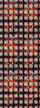 Klasik taslak çizimi. Raster çiçek izi. Çiçekli siyah ve kahverengi çizim deseni.