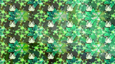 Vadinin yeşil renkli çiçekleri. Raster çiçek desenleri çiziyor..