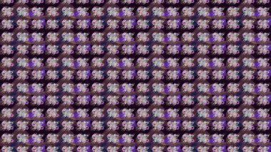 Bahar çiçekleri dallı desen, mor renkler ve çiçek silueti. Raster deseni.