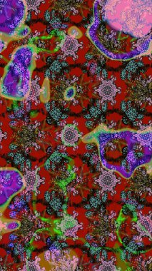 Çiçekli çiçek deseni, suluboya. Kahverengi ve kırmızı renkte çiçekler. Renkli bahar temalı eskiz kalıbı. Düz Çiçek Elementleri Tasarım Raster illüstrasyonu.