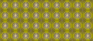 Paisleys zarif çiçek desenli arkaplan duvar kâğıdı illüstrasyonuyla klasik stil güzel 3D çizgili sanat eseri, sarı ve beyaz desenli çiçek yaprakları ve süslemeleri..