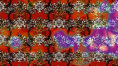 Raster Henna dövme stili. Kızılderili desenli desenli desenli şal deseni. Tekstil, tebrik kartı, boyama kitabı, telefon kılıfı baskısı için kullanılabilir. Etnik Mandala süsü.