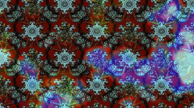 Modern çiçek arkaplanı. Moda baskıları için zarif bir şablon. Halk tarzı. Parlak renkli çiçekleri olan ve mavi ve kahverengi renkli yaprakları olan harika bir çiçek deseni..