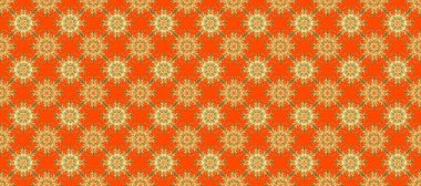 Kusursuz soyut bir arkaplan. Raster illüstrasyonu. Oriental raster klasik turuncu, nötr, sarı ve altın desenli.