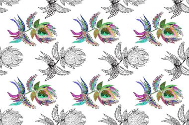 Beyaz, gri ve kırmızı renklerde parlak çiçekli halı deseni.