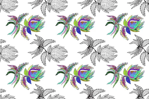 Sevimli çiçeklerle, desenli, kırmızı, beyaz ve gri renklerle renksiz desenli. Elle çizilmiş çiçek deseni (fayans). Tekstil için suluboya desensiz.