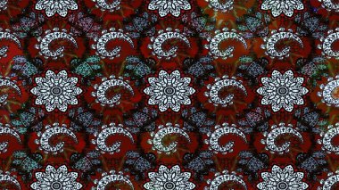 Klasik taslak çizimi. Çiçekli siyah ve kahverengi eskiz deseni. Raster çiçek izi..