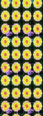 Küçük çiçekteki sevimli çiçek deseni. Raster illüstrasyonu. Çizim.