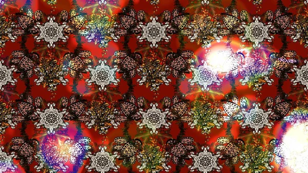 Hediye ambalaj kağıdı, tebrik kartları, posterler ve pankart tasarımı. Kahverengi ve kırmızı renkte çiçekler. Raster düz çiçek çizim deseni.