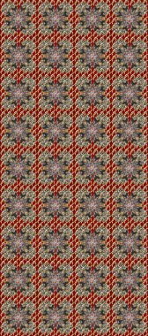 Kına dövmeli süs çiçekleri, altın çıkartmalar, mehndi ve yoga tasarımı, kartlar ve parmak izleri. Gri, kahverengi ve kırmızı renkte desen. Raster altın mehndi kusursuz desen.