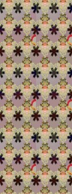 Renkli Bahar Temalı Kusursuz Arkaplan. Güzel çiçek deseni. Bej ve gri renkli çiçekler. Düz Çiçek Elementleri Tasarımı.