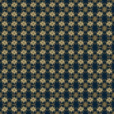 Kusursuz altın desen. Altın desenli mavi, bej ve gri renklerde altın elementler. Raster doğulu süsü.