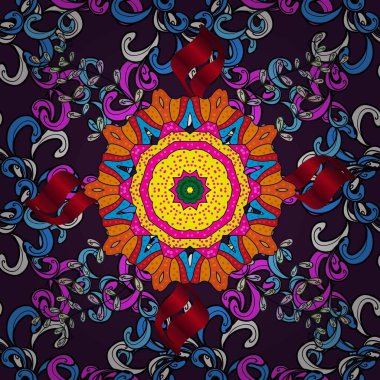 Hoş bir çiçek geçmişi var. Güzel kumaş deseni. Küçük çiçekteki kusursuz desen. Raster illüstrasyonu.