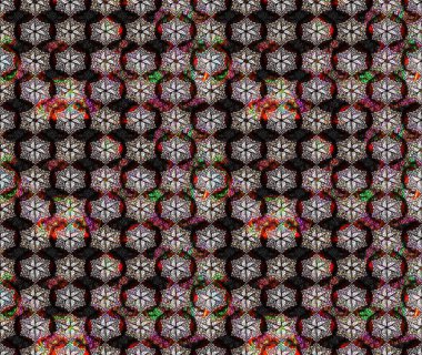 Raster Çiçek İllüstrasyonu güzel tekstil. Siyah renkli etnik çiçeklerle zarif eskiz deseni.