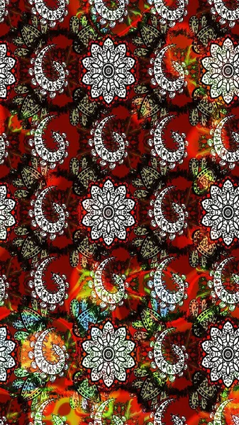 Vadinin çiçekleri kırmızı ve siyah renklerde. Çiçeksel çizim kalıbının çizimi.