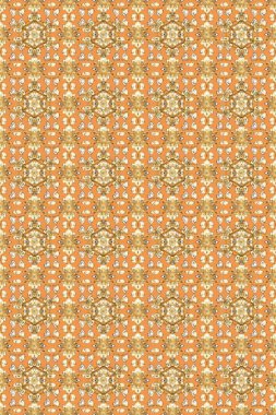 Geleneksel oryantasyon süsü. Kusursuz klasik raster altın desenli. Klasik klasik klasik arka plan. Tarafsız, bej ve turuncu renklerde altın elementlerle kusursuz desen.