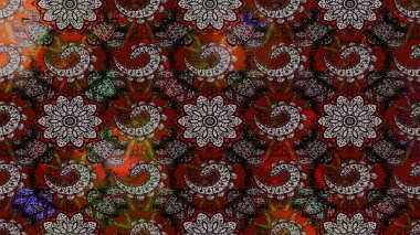 Raster illüstrasyonundaki çiçek desenli çizim. Gri ve kahverengi renkli çiçekler. Renkli Bahar Teması eskiz kalıbı. Düz Çiçek Elementleri Tasarımı.